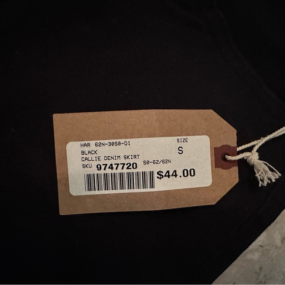 Black Denim Mini Skirt. New with Tag (NWT) - Picture 2 of 3